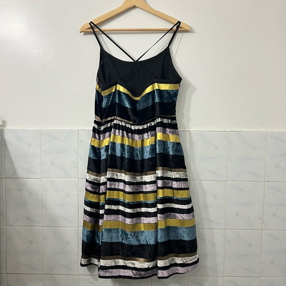 Anthropologie Women Wolven 8 Velvet Metallic Mini Dress Whimsigoth Fairy Grunge - Picture 8 of 16